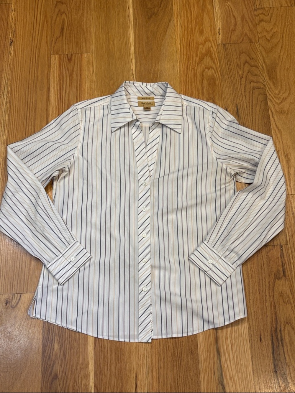 Women’s Gold Label Investments Non-Iron Button Down Top, Size 12